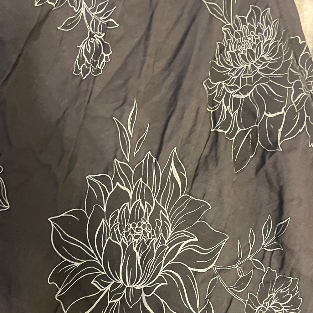 Black Boho Floral Skirt Asymmetrical Hem Flowy Fairy Grunge Anthropologie Style - Picture 4 of 8